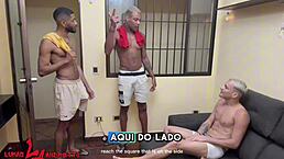 Two endowed black men fuck the virgin white boy's tight ass