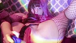 Cutie masturbates pussy and ass with dildo in preview