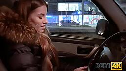 Skinny gal forced into sex with collector over cash debt.