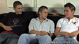 twinks trevin nills and michael lee say, 'we're jerking off big cocks with ty sloan in threesome'