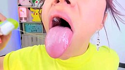 Lila Jordan Spits and Teases with Tall Tongue on Webcam