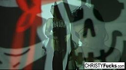 Christy Mack teases her tight wet pussy and amazing ass solo.