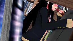 In Akiba, she gets creampied in netorare hentai