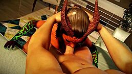 Wow! Demon Girl with Toxic Green Eyes Sucks in POV