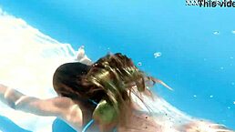 ivi rein shows her natural underwater skills in the pool.
