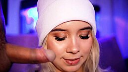 Blonde Latina Sucks Friend's Cock Hard