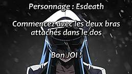 General Esdeath makes you cum twice with foot fetish