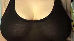 Wow! Slapping My Huge Tits Hard Against Table