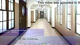 Mahiru STUCK in wall for INTENSE masturbation with big tits!