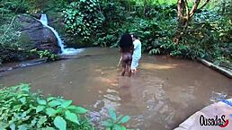 Bruna Black Making Photos In The Stream