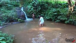 Bruna Black Making Photos In The Stream