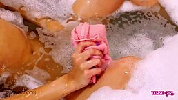 Sexy teen 18+ brunette is so hot on the sofa 😍