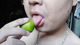 chinese asian girl licking during masturbation 😋