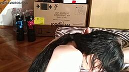 Goth teen slave licks her sexy feet clean in HD