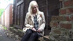 blonde satine spark dares to tease nude in public park