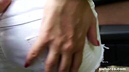 Skinny Slut Picked Up For Car Doggy Fuck