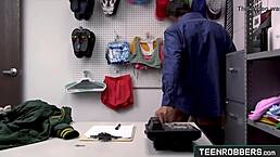 Is the shoplifter Emma Starletto getting fucked by the pervy guard?