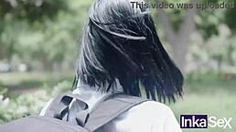 shy 18-year-old schoolgirl with big ass skips class for huge stranger cock