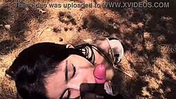 Petite teen pounded hard in the forest