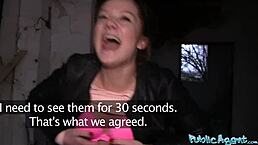 Innocent redhead girl gets banged over car bonnet in public POV