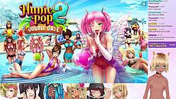 lewdneko in lingerie plays double date with big tits