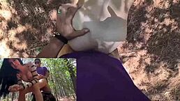 Petite teen pounded hard in the forest