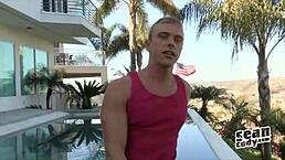 Randy Hunter experiences first time bareback with hunk in gay fantasy