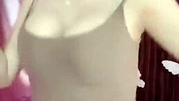 This sexy girl with big tits is showing off on webcam 😍