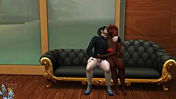 Blonde and brunette have a threesome on the beach