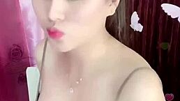 This sexy girl with big tits is showing off on webcam 😍