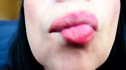 Mouth fetish with tongue