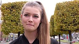 German Scout - Blonde 18 Olivia Sparkle Picked Up For Rough Public Fuck!