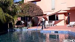 Pool Boy Drills Big Tits of Dayton Rains & Richelle Ryan in Steamy Milf Threesome.