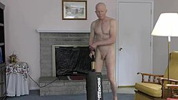 Horny Gay Nudist Cleans House on the Beach