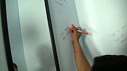 i showed my big tits to the voyeur and sucked at the gloryhole