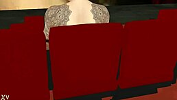 happy end at the cinema with a massive cock in hand