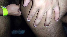 Well-endowed men have an orgy in the dark room of the cruising bar