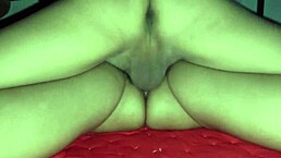 The amateur teen gets a creampie after wet pussy play in the homemade setting.