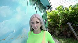 Blonde Teen Empties His Balls After Shower