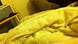 Long Thin Cock Wanking In Bedroom Leads To Cumshot