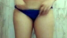 Big boobs gorgeous girlfriend self-fucking in bathroom