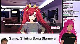 Vtuber Lewdneko plays Shining Song Starnova Aki route part 2 😊