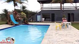 the pool boy fucked me hard and left me covered in cum