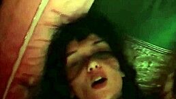 Super hot busty Katie Fey teases topless and barefoot, showing her natural tits