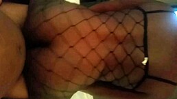 The ebony woman rides in cowgirl position passionately