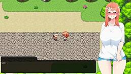 getting a sexy red bikini from another girl in rural exhibitionist fun. 😏