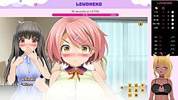 vtuber lewdneko plays love cubed part 4 with big tits