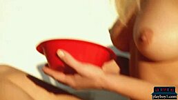 The MILF MODEL TEARS OFF her clothes to SHOW her BIG NATURAL TITS and SHAVED PUSSY