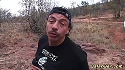 The skinny african babe enjoys outdoor activities in nature