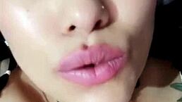 bluee's beautiful face of pleasure during solo masturbation.